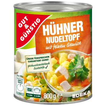 Hühnernudeltopf mit Gemüse G&G 800g Dose